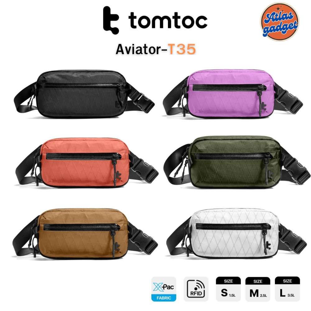 Tomtoc Aviator-T35 Chest Bag X-Pac กระเป๋ากันกรีด และ RFID Blocking แบบเต็มใบ สไตล์ Urban Minimalist