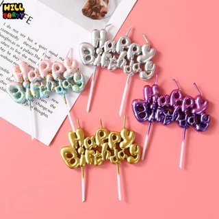 เทียนวันเกิด Happy Birthday เทียนLOVE สีกริก​เตอร์​สดใส พร้อมส่ง
