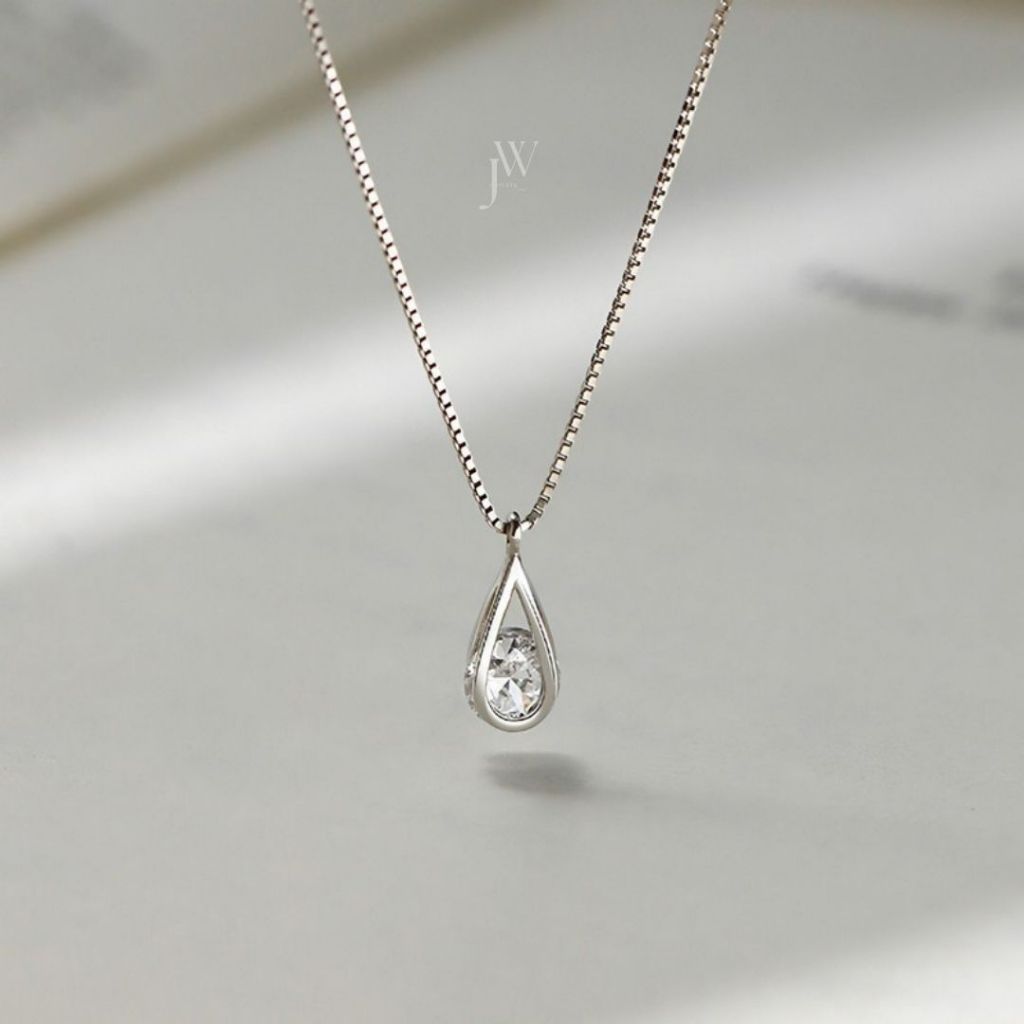 OUTLETS ล้างสต็อกจากโรงงานตรง สร้อย Diamond Drop ของขวัญให้แฟน สร้อยคอเพชร Valentine ของขวัญ ราคา ถูกที่สุด ดีลบีเคเค แกลเลอรีภาพที่ 9
