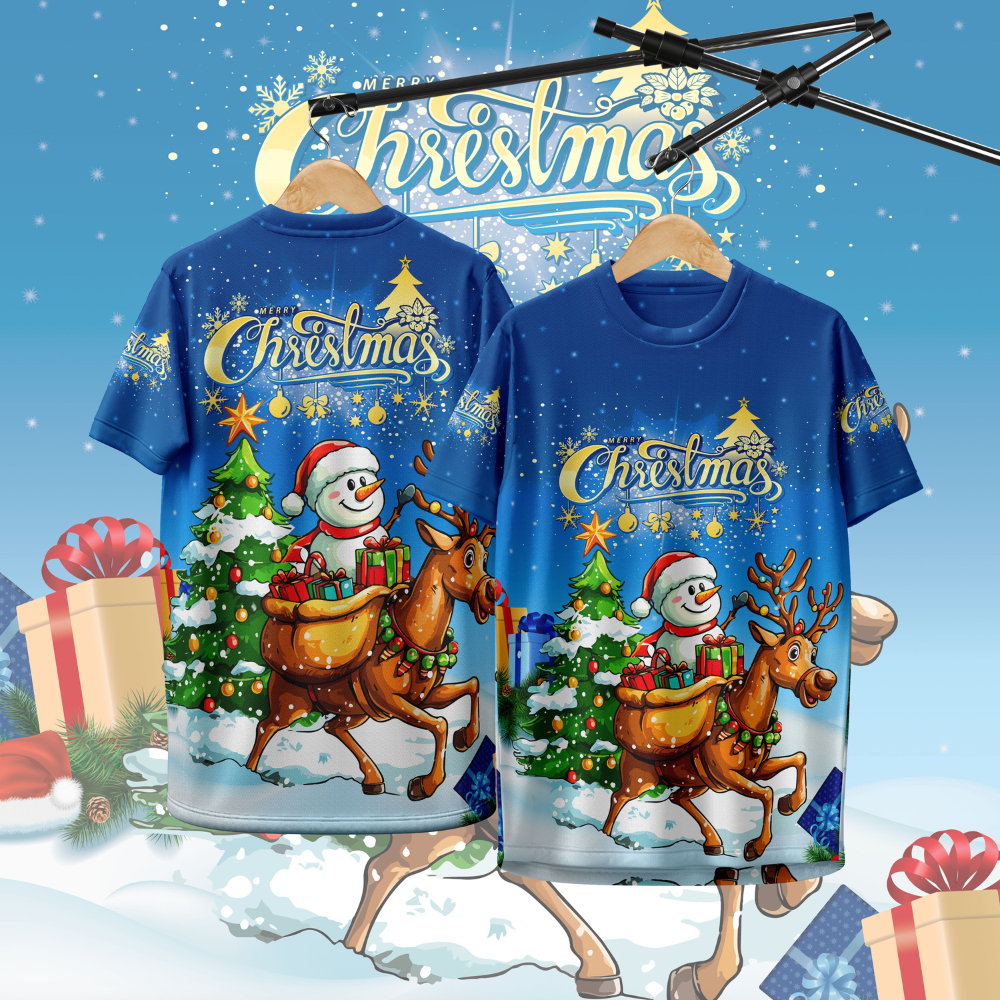 เสื้อกีฬา ลาย วันคริสต์มาส ฟ้า CHR-001