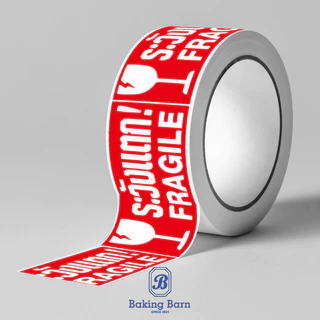 Baking Barn (250ดวง/ม้วน) สติ๊กเกอร์ Fragile 25*50MM Fragile sticker สติ๊กเกอร์ระวังแตก