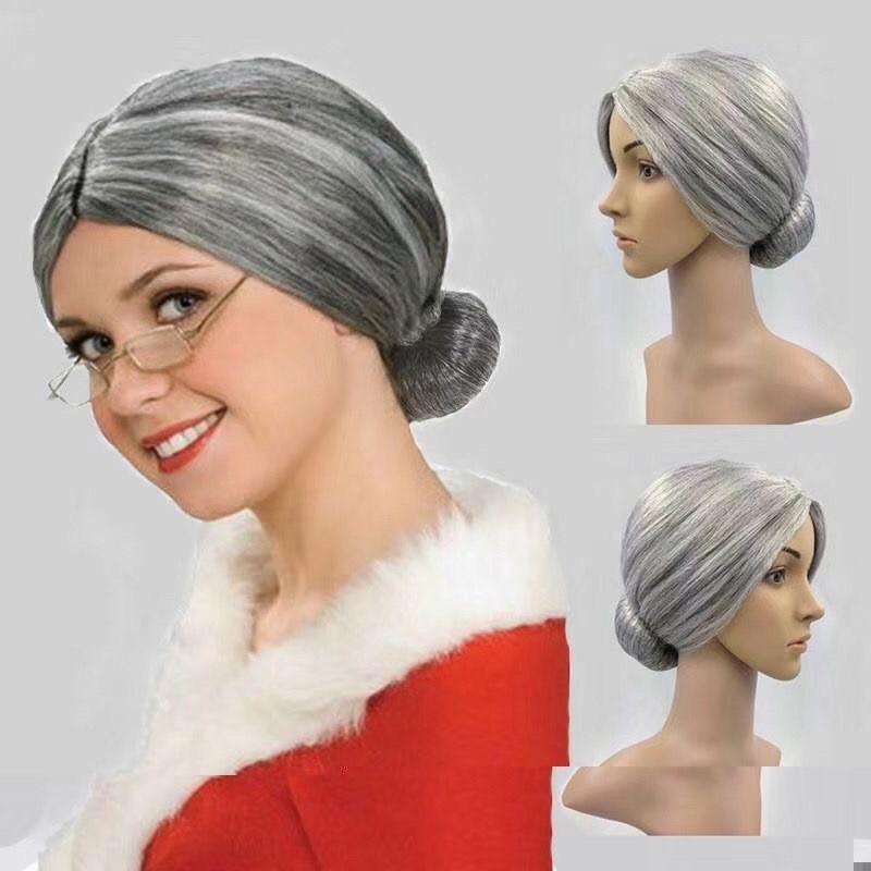 วิกคนแก่ วิกคุณยาย อาจุมม่า สำหรับงานปาร์ตี้ Old Lady Grandma Wig Bun  ด่วนมีส่งGrabค่า ราคา ถูกที่สุด ดีลบีเคเค แกลเลอรีภาพที่ 2