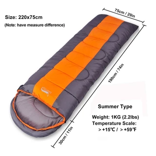 Desert Fox Camping ถุงนอนน้ำหนักเบา 4 Season Warm & Cold Envelope Backpacking ถุงนอนสำหรับเดินทางกลางแจ้ง