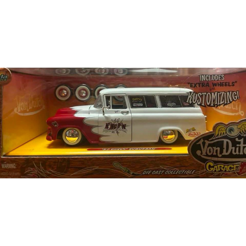 Jada Toys 1957 Chevrolet Suburban Von Dutch Garage 1:24 Diecast Kids Vehicle Toy