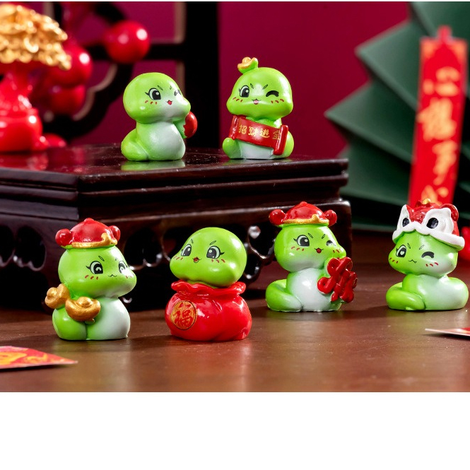 สวัสดีปีงู งูเขียวมงคล มั่งคั่ง(ราคา/1ชิ้น)ตุ๊กตาแต่งบ้าน ตุ๊กตาแต่งสวน โมเดล จัดสวนถาด พร็อพถ่ายรูป
