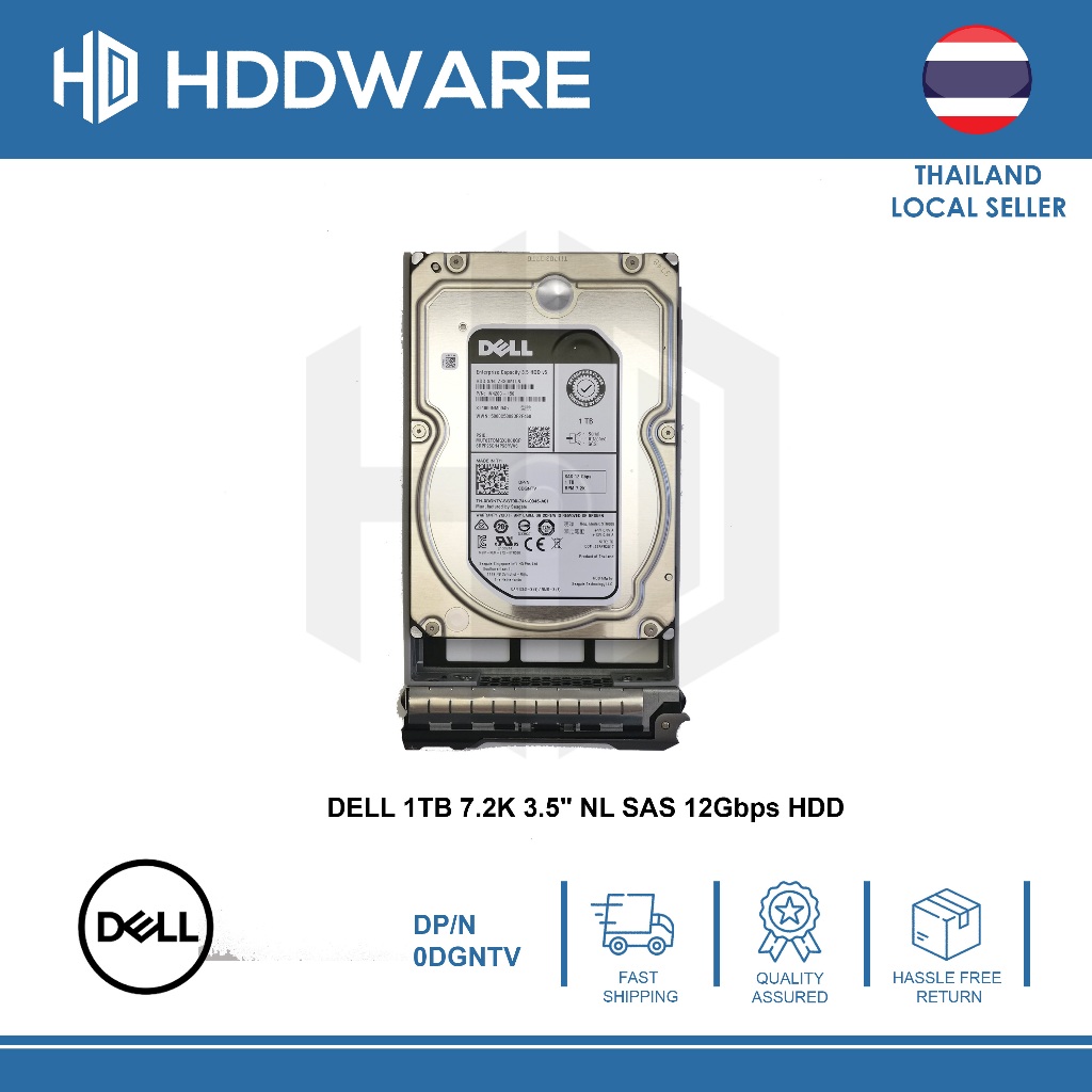DELL 1TB 7.2K 12G SAS 3.5" 512n HDD // 0DGNTV // DGNTV // ST1000NM0045