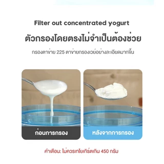 LIVE อยู่ ลด ฿100【UTOOKII】ที่กรองโยเกิร์ต กรีก พร้อมฝาปิด สําหรับครัวเรือน, ที่กรองชีส อุปกรณ์แยกนมถั่วเหลือง สเตนเลส