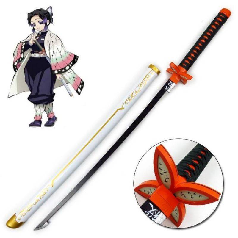 (ส่งทุกวัน) ดาบไม้ 104 ดาบพิฆาตรอสูร ชิโนบุ โคโจ Shinobu Kochō ปลอกขาว