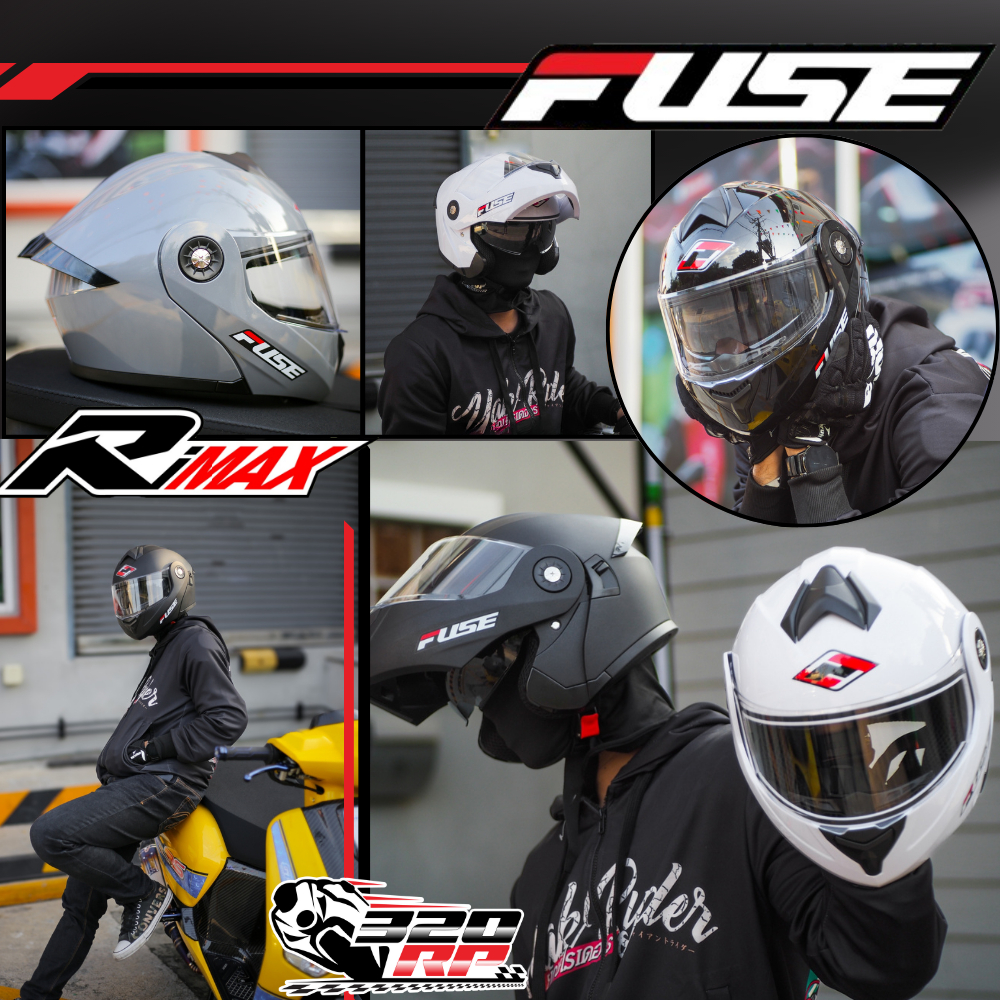 หมวกันน็อคยกคาง FUSE รุ่น RIMAX พร้อมแว่น 2 ชั้น น้ำหนักเบาสุดๆ ของแท้!! ส่งไว!!