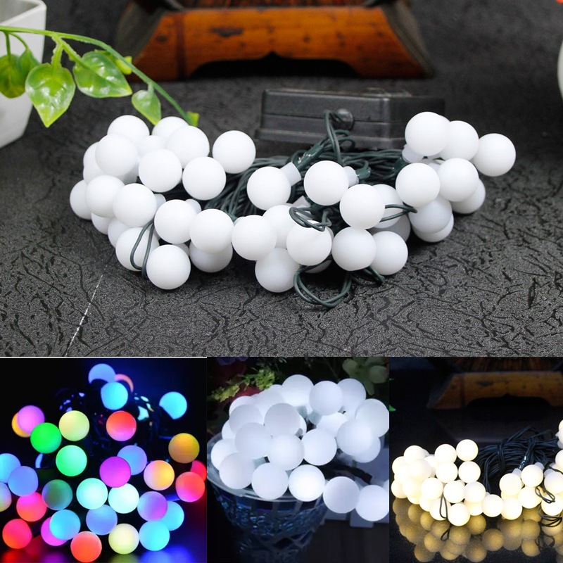 10 เมตร/8 โหมด ไฟเชอร์รี่ ไฟเชอร์รี่โซล่าเซลล์ 50 หัว สีวอร์มไลท์/RGB