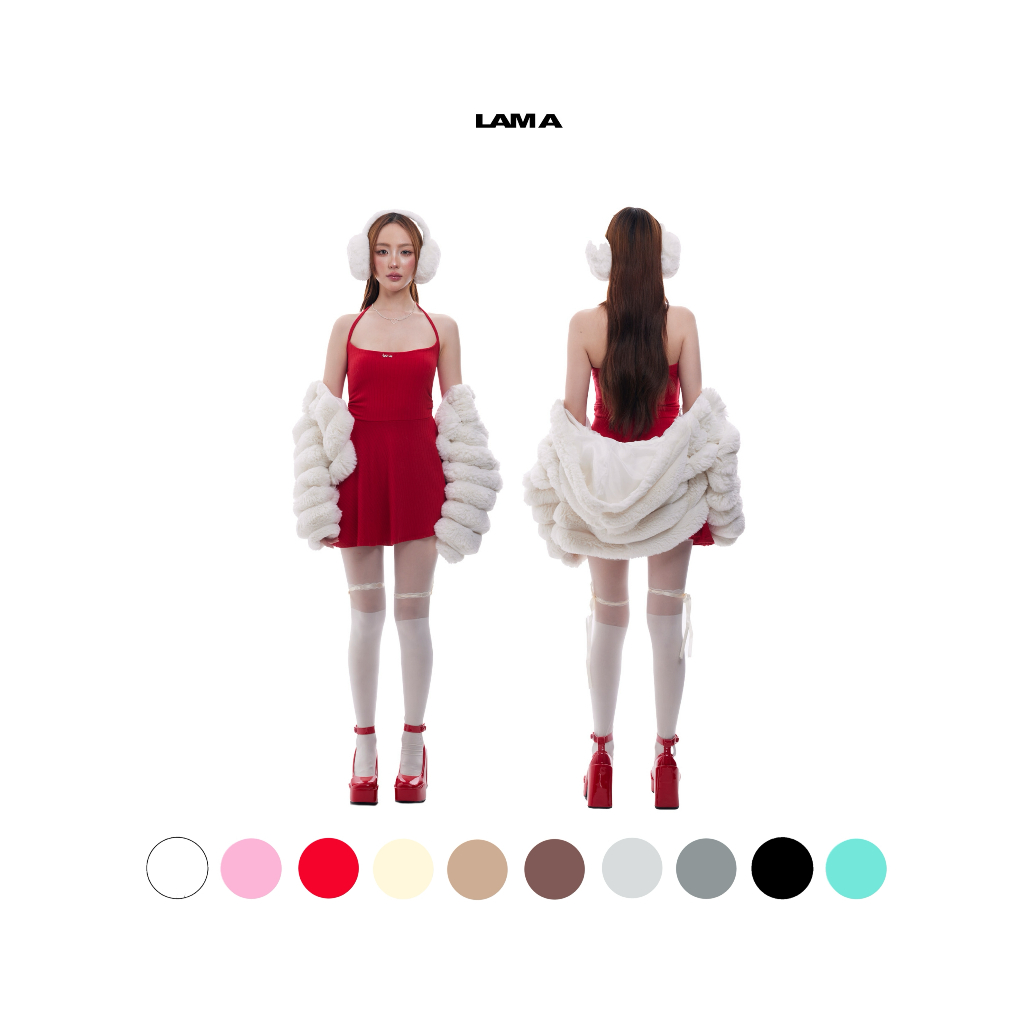 Beam Mini Dress Lama เดรสผ้าร่องซูพรีม