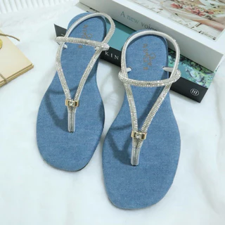 รองเท้าแตะแฟชั่น รุ่น Roseanne 6 สี รัดส้นเส้นเพชร มีเก็บเงินปลายทางได้ B384
