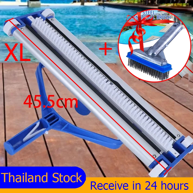 【Free Gift】18 นิ้ว อลูมิเนียมอัลลอยด์เครื่องดูดฝุ่นแปรงหัวดูดสิ่งสกปรกอุปกรณ์เสริมสำหรับสระว่ายน้ำ Pool Cleaner Brush