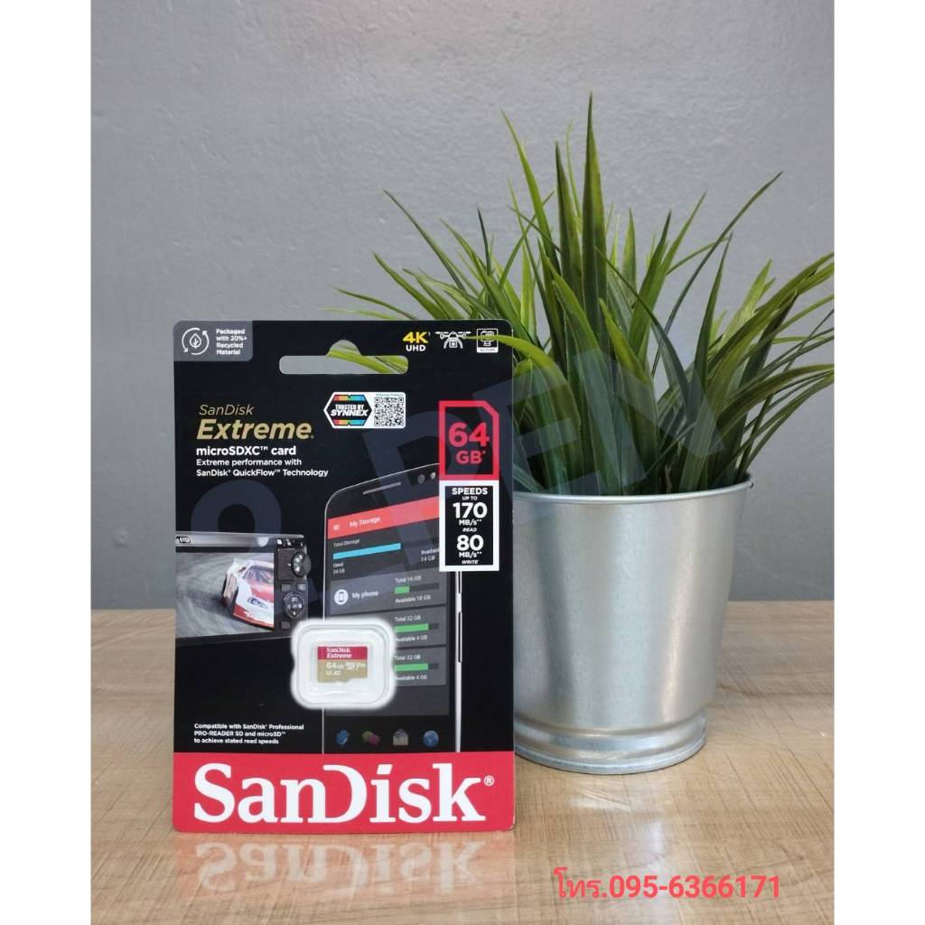 SANDISK ไมโครเอสดีการ์ด รุ่น SDSQXAH-064G-GN6MN 64GB