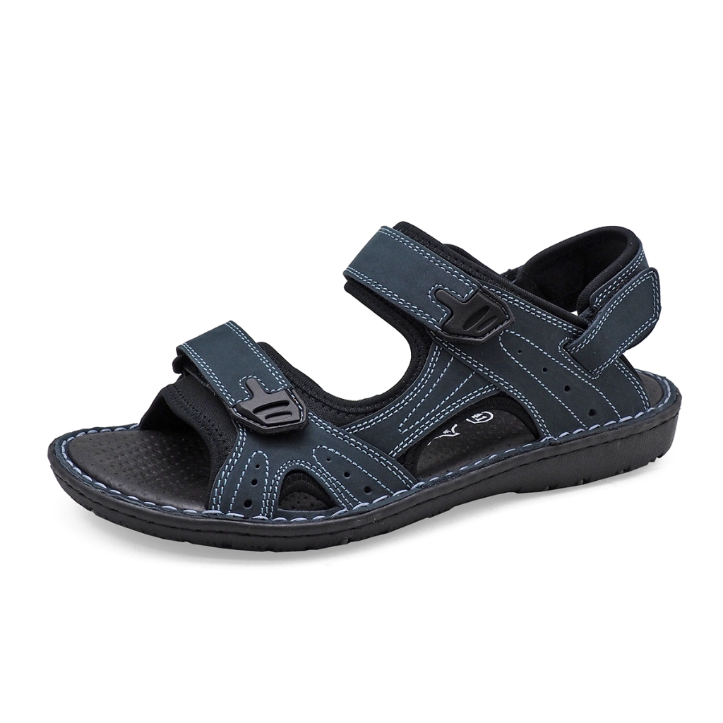 TAYWIN(แท้) รองเท้าแตะลำรองแบบรัดส้น ผู้ชาย รุ่น SKA-26 หนังนูบักสีกรมท่า