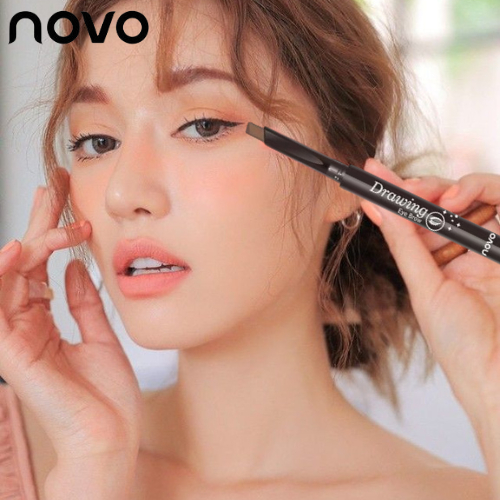 NO.5089 กันน้ำ100% NOVO Drawing Eye Brow โนโว ดินสอเขียนคิ้ว เนื้อเนียนนุ่ม เขียนง่าย เพิ่มปริมาณ ที่เขียนคิ้ว