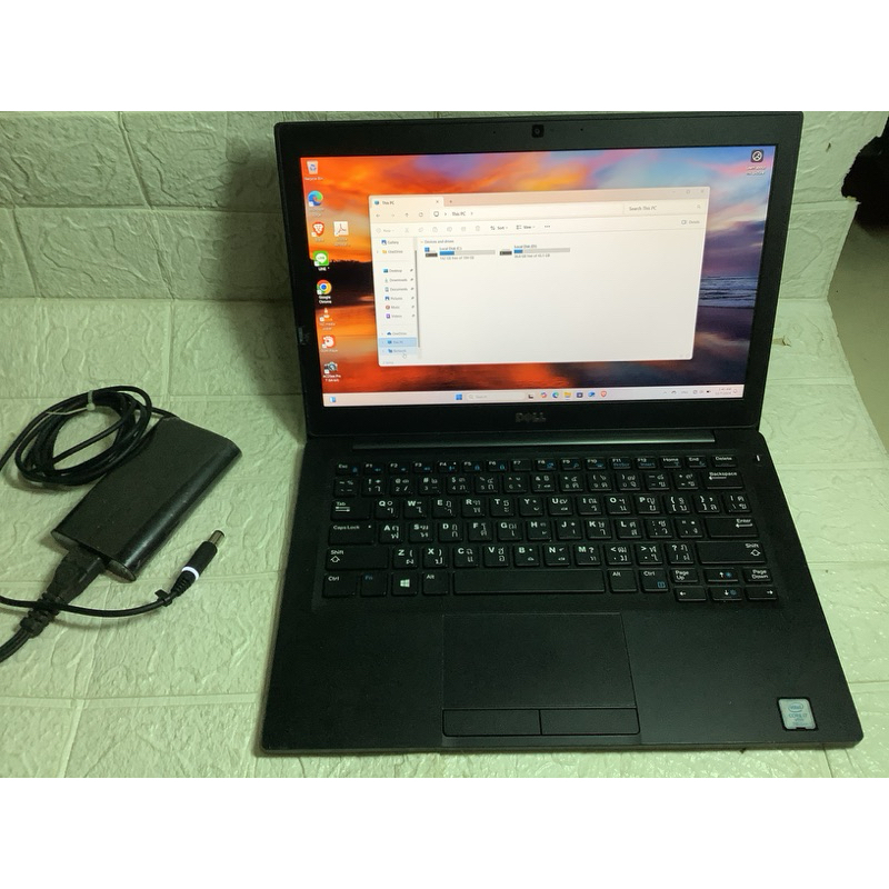 Notebook i7 Dell Latitude7280 จอ12" แบตได้ 1.30 Win11, Core i7-7600u gen7 Cpu -GHz 4core,DDR4 8GB,SS