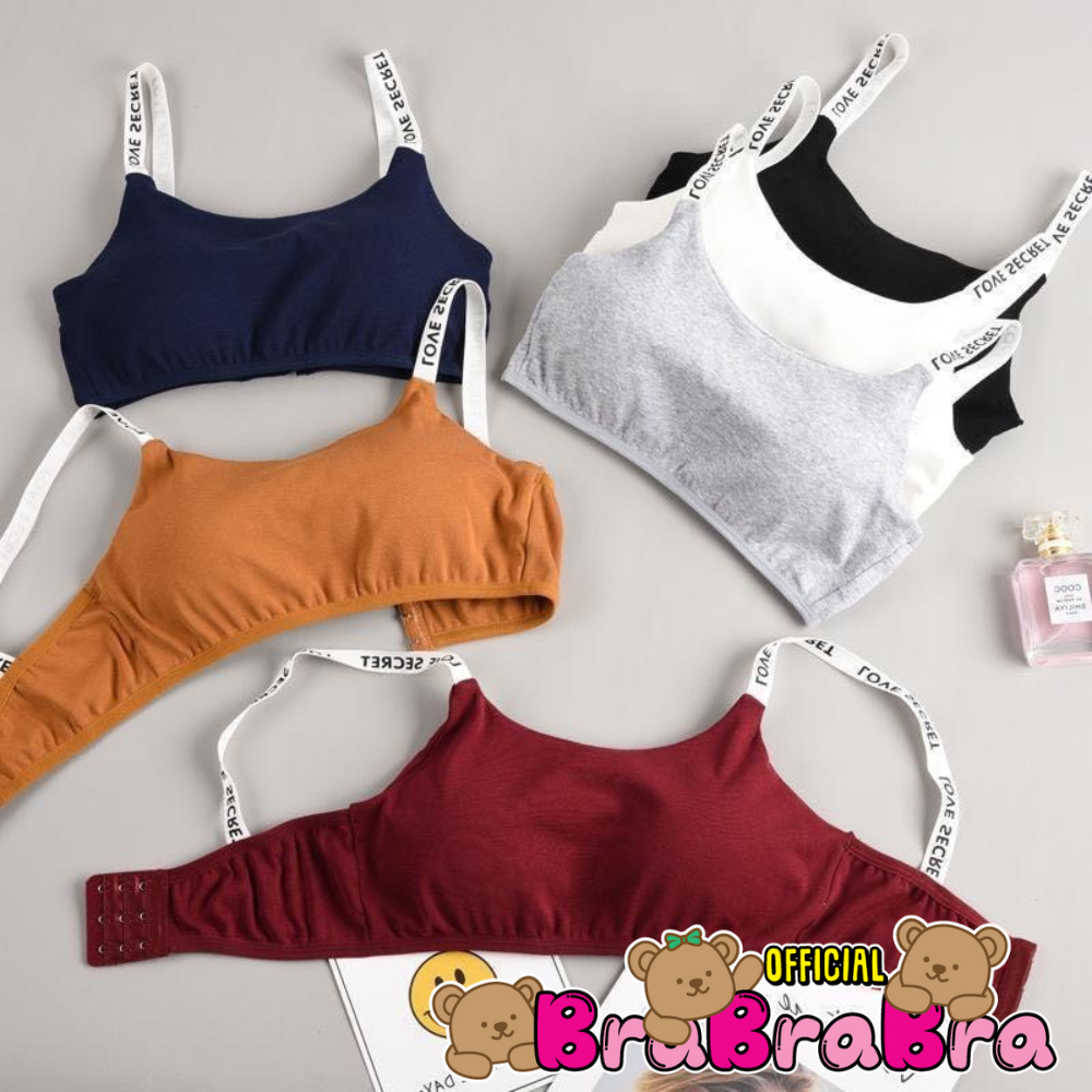 [ส่งจากไทย] 𝑩𝒓𝒂𝑩𝒓𝒂𝑩𝒓𝒂  #bra-020 บรา มี 5 สี สายตัวอักษร ตะขอหลัง3ระดับ มีฟองน้ำถอดได้