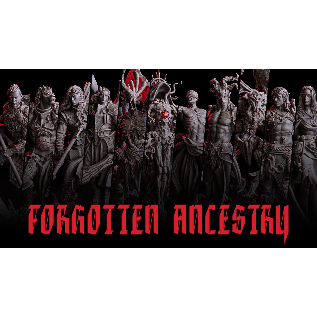 Forgotten Ancestry - โมเดลสำหรับ DnD miniature, and other RPG's