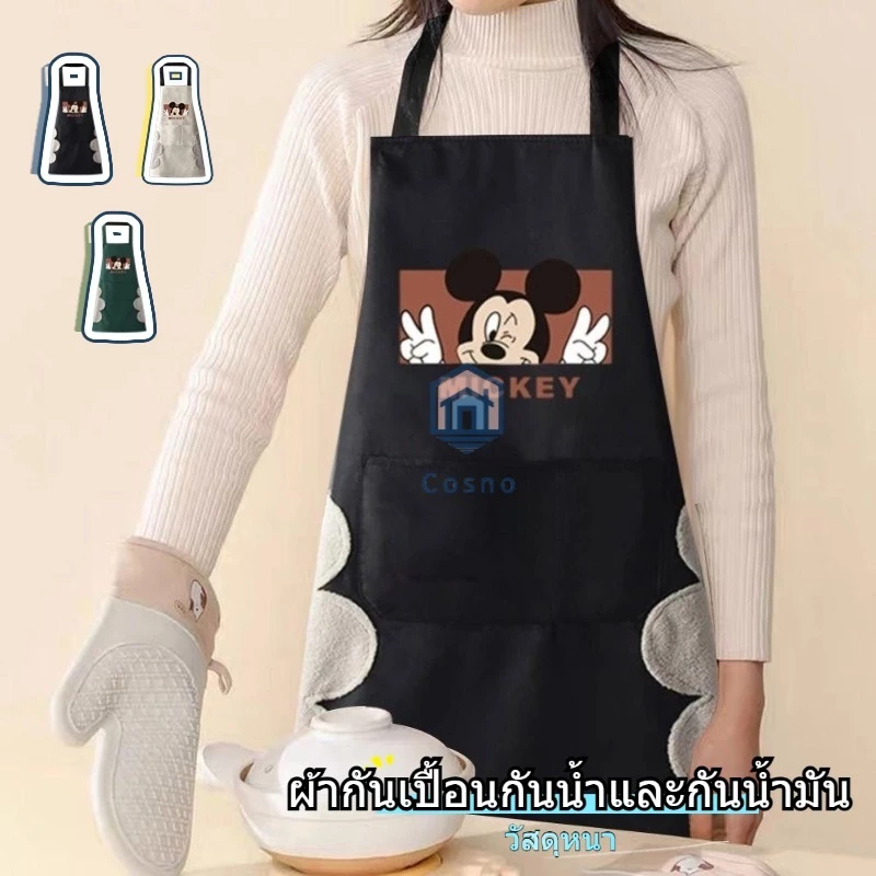 ใหม่สไตล์ไหล่คู่ผ้าฝ้ายผ้าใบผ้ากันเปื้อนครัวเรือนครัวระบายอากาศเอวพิมพ์จัดเลี้ยงผู้ชายผู้หญิงทํางาน