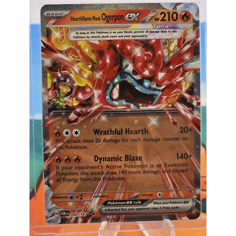 Pokemon Card "Hearthflame Mask Ogerpon EX 040/167" 🇺🇸 Twilight Masquerade