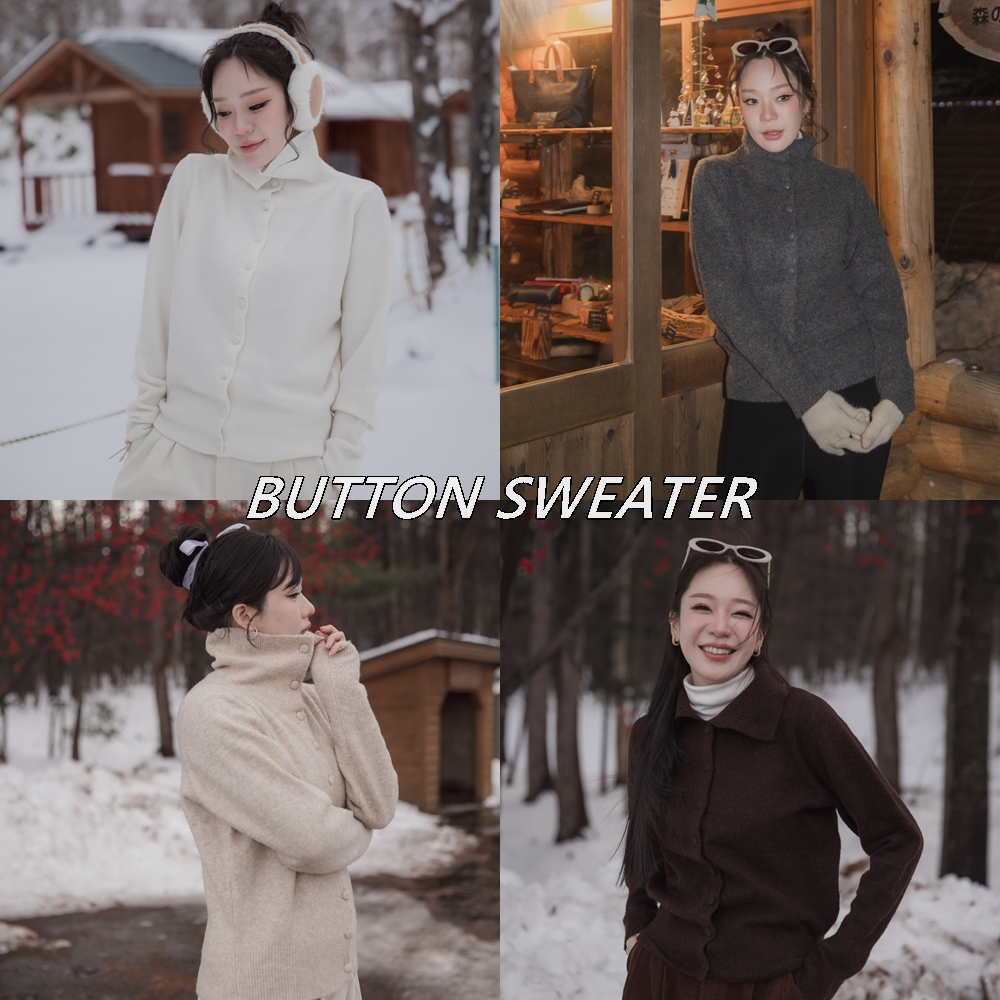 Button sweater สเวตเตอร์กระดุม แพทเทินทรงนี้น่ารักมากก ผ้างานคุณภาพ
