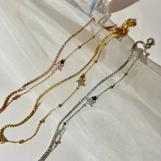Trophies.co - Blink blink star bracelet 𝑻𝒓𝒐𝒑𝒉𝒊𝒆𝒔.𝒄𝒐 𝒔𝒊𝒈𝒏𝒂𝒕𝒖𝒓𝒆 กำไลสร้อยข้อมือดาว 2 เลเยอร์