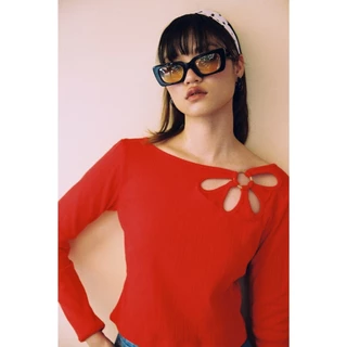 KANDA JEANS :Lily Long-sleeve top เสื้อยืด แขนยาว