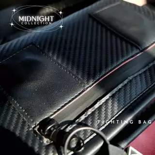 [ FIGHTING ] MIDNIGHT กระเป๋าสะพายข้าง 9" หนังหุ้มคาร์บอน 3D ( แม่เหล็ก )