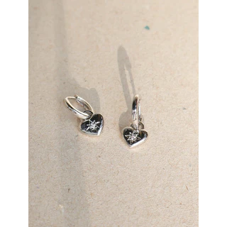 A.piece ต่างหู [silver 925 post] Snow heart drop one-touch