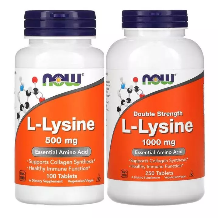(ส่งออกภายในวัน) NOW Foods, L-Lysine, 500 / 1,000 mg, 100 / 250 Tablets. Amazing Nutrition, 1,000 mg, 360 Tablets