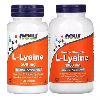 (ส่งออกภายในวัน) NOW Foods, L-Lysine, 500 / 1,000 mg, 100 / 250 Tablets. Amazing Nutrition, 1,000 mg, 360 Tablets