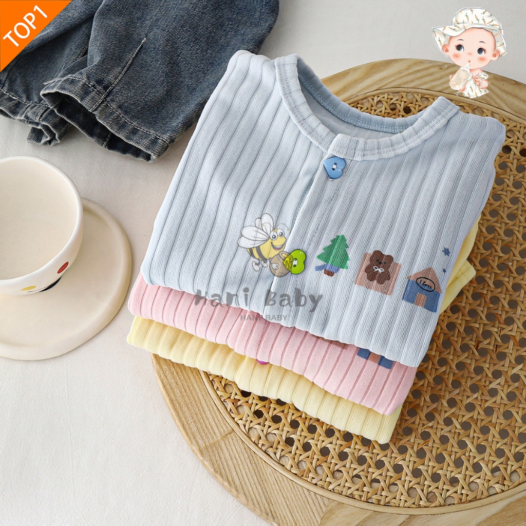 เสื้อยืดแขนยาว เสื้อคลุมเด็ก เสื้อคาร์ดิแกนเด็กผู้หญิง น่ารักๆ ใส่กันหนาว กันลม