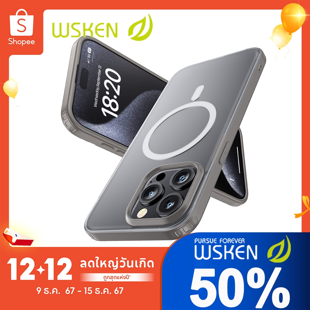 Wsken เคสไอโฟน iPhone 15 14 13 Pro Max Magnetic Case สำหรับ iPhone 13 14 15 Pro เคส iPhone 15 14 Plus Case