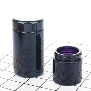 (Delivery 24 H.) ขวดแก้วทึบสีดำ กันแสงยูวี UV Shield Glass Jar กระปุกดำกันแสงยูวี โหลเก็บดอกสมุนไพร420