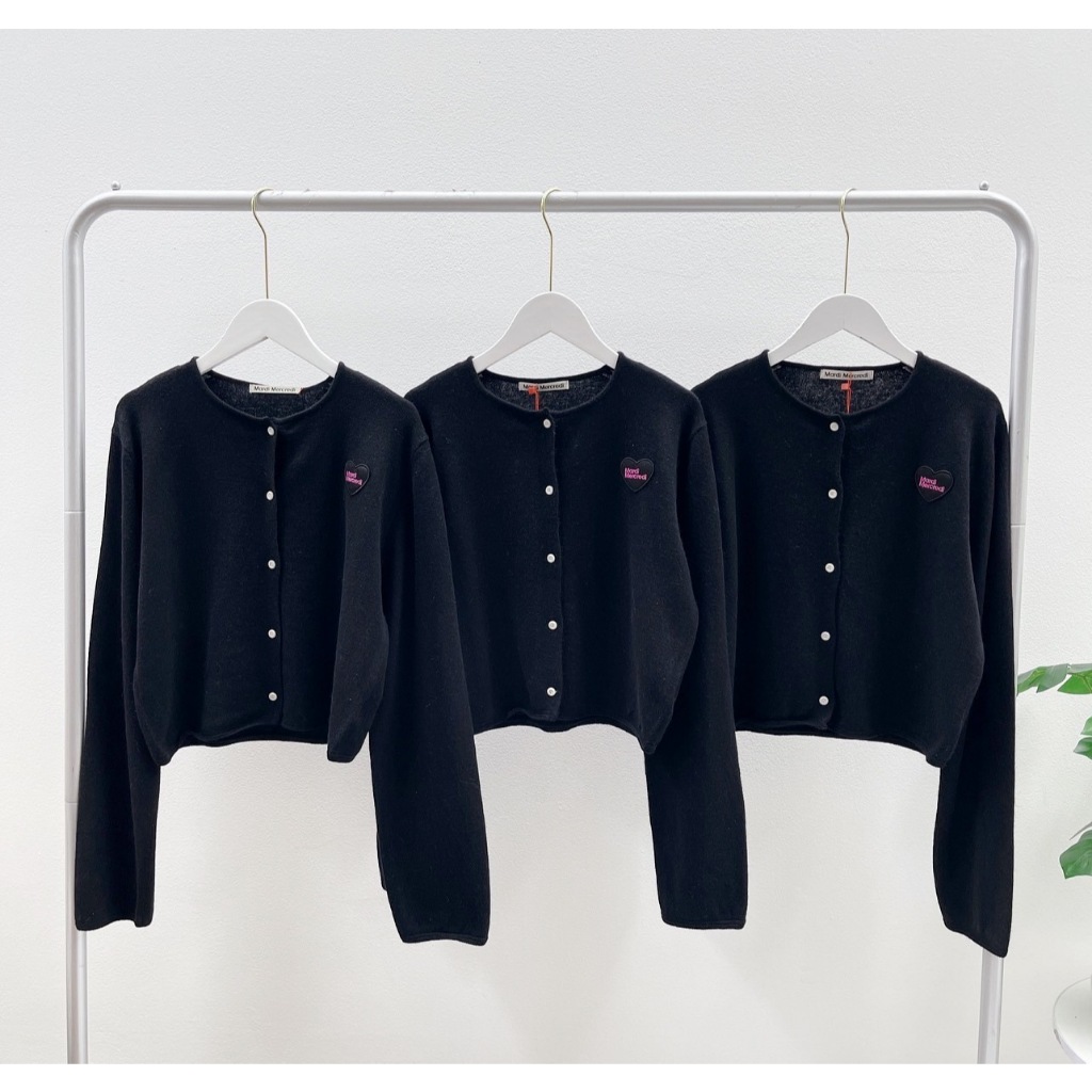 Mardi Heart Cardigan (Black)
