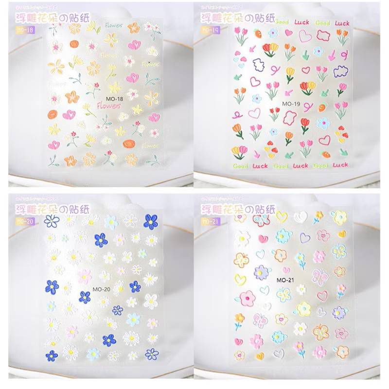 สติ๊กเกอร์ตกแต่งเล็บลายนูน 5D ติดใช้งานง่าย ลายน่ารัก มุ้งมิ้ง ราคา ถูกที่สุด ดีลบีเคเค แกลเลอรีภาพที่ 3