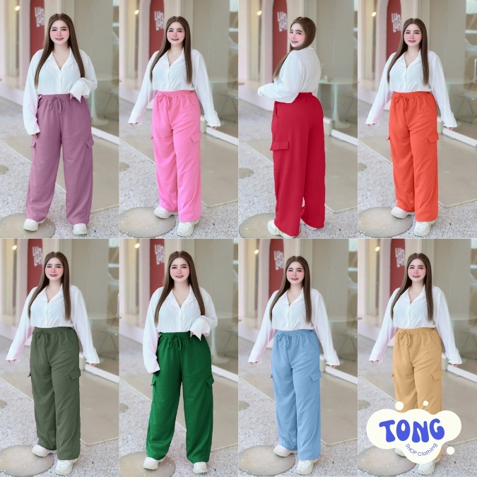 A3(คาร์โก้) กางเกงขายาว ทรงกระบอกเหมาะสำหรับสาวอวบ ยืดใส่สบาย ระบายอากาศดี