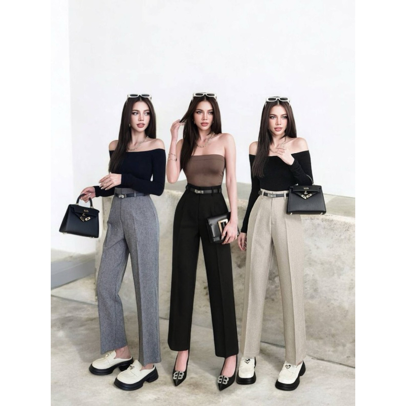 #COTTON CANDY กางเกงขากระบอกเล็ก ซากิ New Saki korea pants