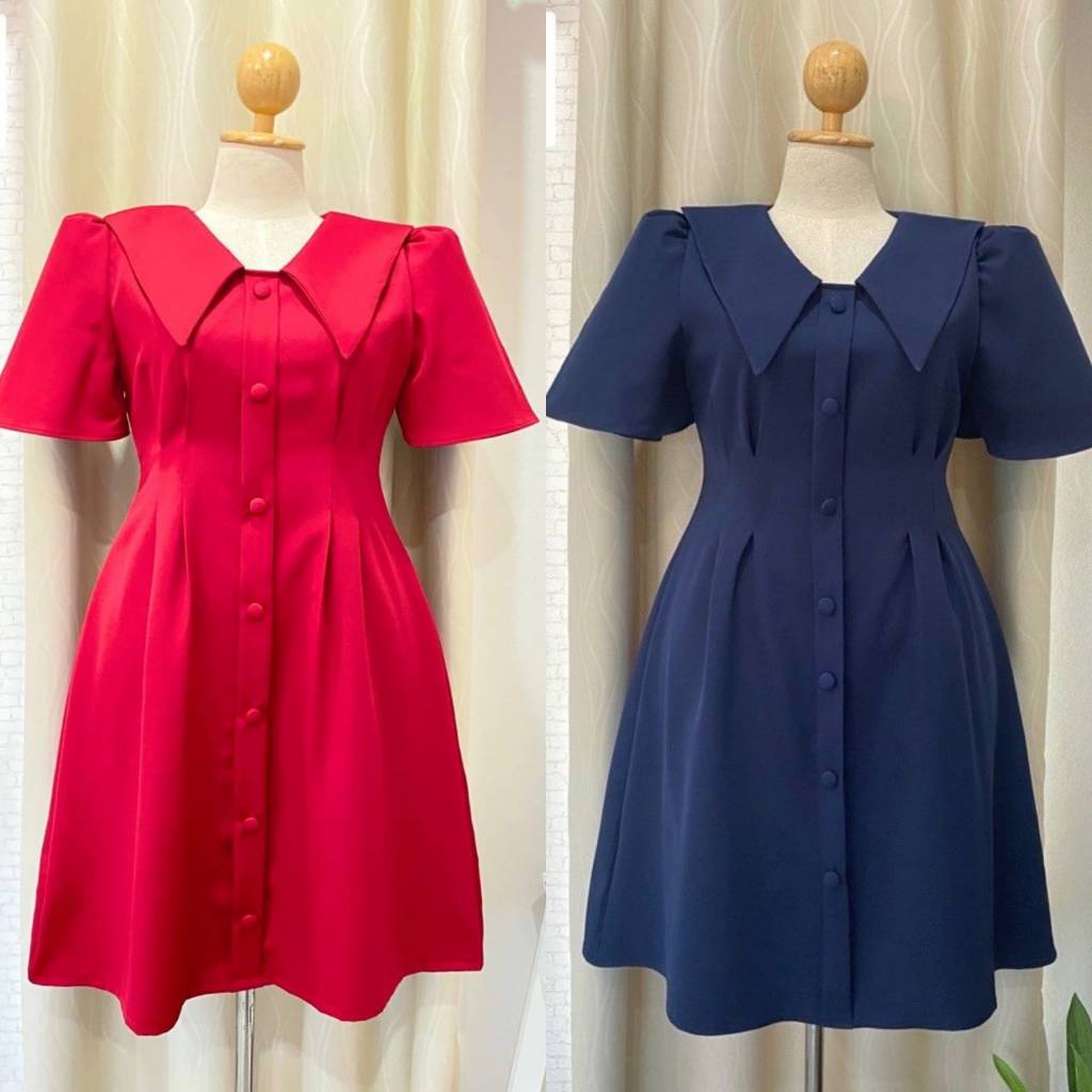 ชุดเดรสสาวอวบ เดรสคอปกไซส์ใหญ่ 2xl 3xl 4xl 5xl 6xl 7xl 8xl 9xl ชุดเดรสพร้อมรับเทศกาลเลยค่า