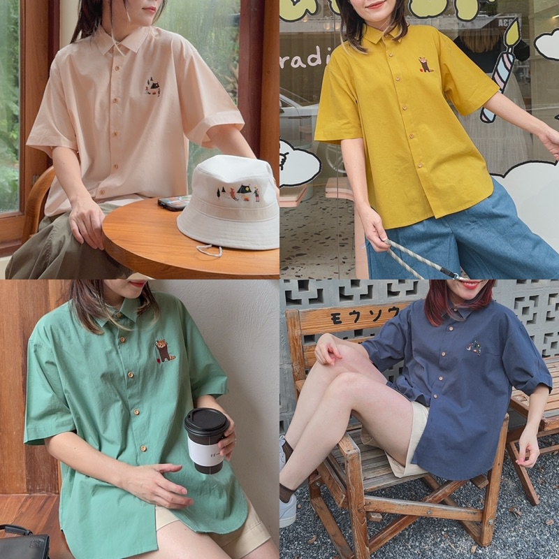 (ดูCODEส่วนลดที่หน้าร้าน) katji / พร้อมส่ง TaTar Shirt เสื้อเชิ้ตทรง oversize ปักลาย ใส่ได้ชาย-หญิง