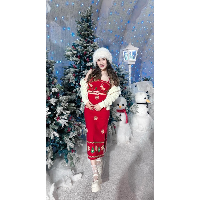 Merry Christmas' 12 ชุดเซทสายเดี่ยว งานปักลายคริสต์มาสทั้งชุด ลายใหม่ไม่ซ้ำใครแน่นอน สาวๆที่กำลังหาชุดใส่