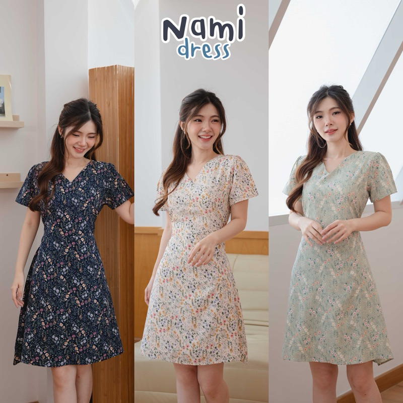 Nami เดรส 3 สีใหม่ ลายดอกไม้