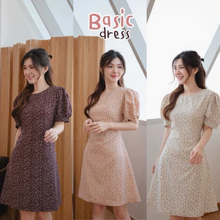 Basic เดรสแขนตุ๊กตา สีน่ารัก