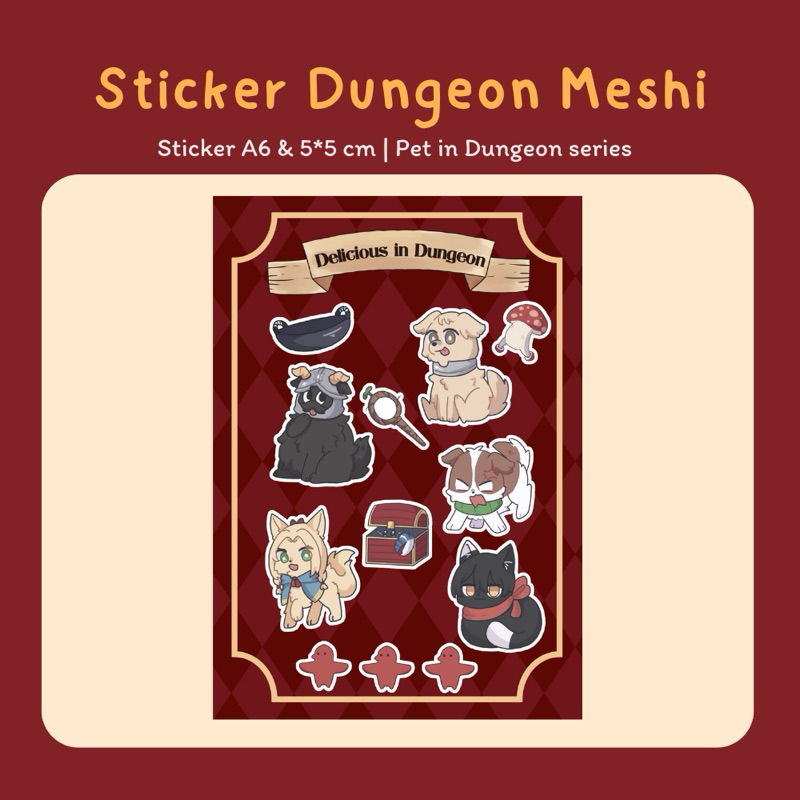 Sticker Dungeon Meshi|Pet In Dungeon Series|Sticker A6 & 5*5CM |Fan Made