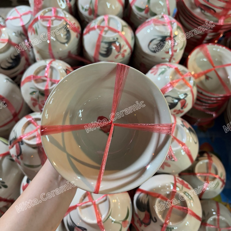 [อ่านรายละเอียดก่อนสั่งซื้อ] แพ็กสุดคุ้ม 10 ใบ ถ้วยแบ่ง ขนาดเล็ก ชามตราไก่รูปทรงโบราณ ใบเล็ก ขนาด 5“ และ 6“ - รูปที่ 5