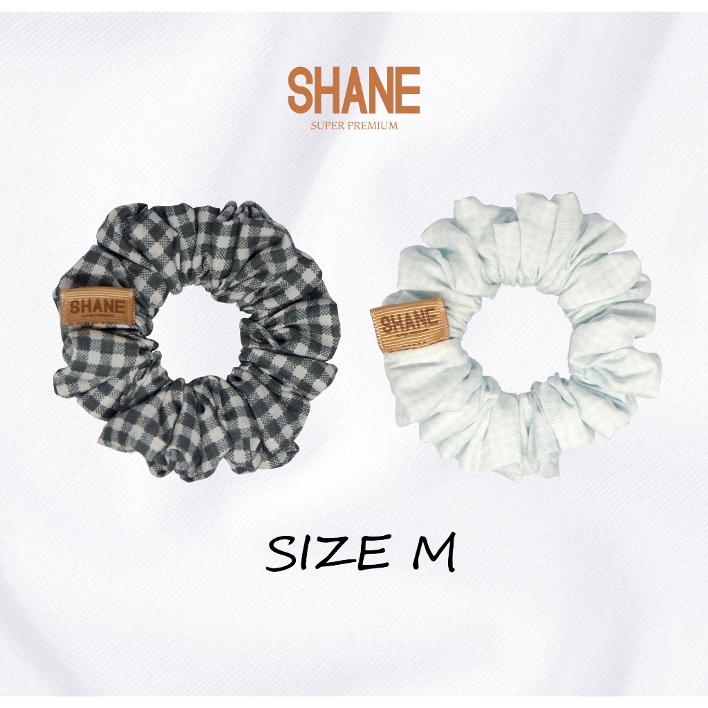 ยางรัดผม ผ้าลายตาราง SIZE M มัดง่ายใช้สะดวก SHANE SCRUNCHIE