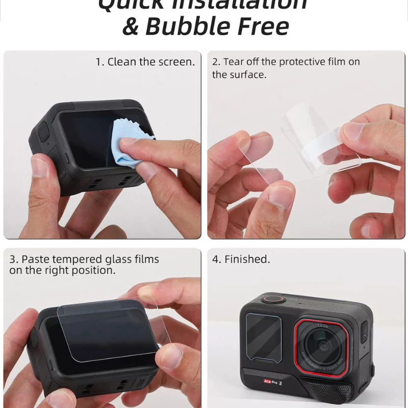 Telesin Insta360 Ace Pro 2 กระจกกันรอย Tempered film kit thumbnail 8