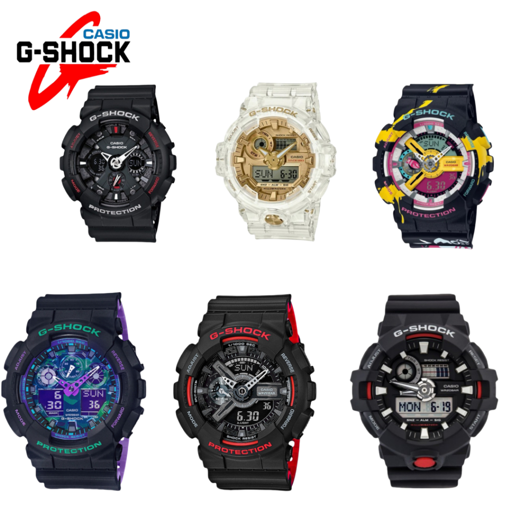 Casio g shockรุ่นฮิต นาฬิกาผู้ชาย รุ่น รุ่นต่างๆ สีดำ หน้าปัดดิจิตอล สายเรซิ่น พร้อมส่ง