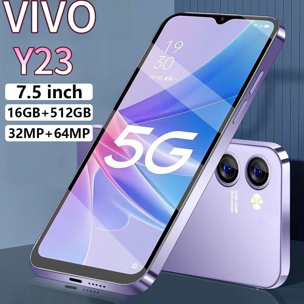 VIVO Y23 5G ใหม่และต้นฉบับ Android12.0 16GB+512GB RAM กล้อง HD ขนาด7.5 นิ้ว dual SIM dual รองรับการป